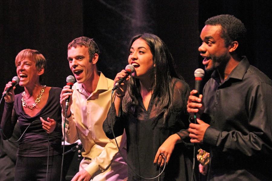 Members of Jazzology perform a song during the annual Vocal Gala in the Knox Center on March 28.