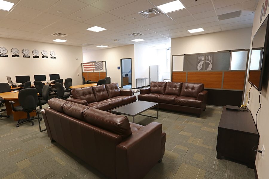 The Veteran Resource Center was relocated to the Student and Administration Building on Aug. 30. The center, in SA-101, includes $50,000 of furnishings donated by the Sentinels of Freedom group.