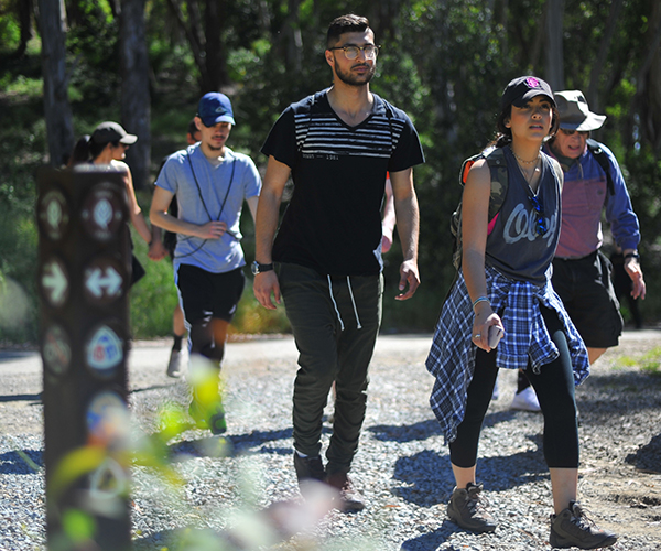 The Outdoor and Adventure club gather at Inspiration Point in Tilden Regional Park for a hike in Berkeley, Calif on April 30th. 