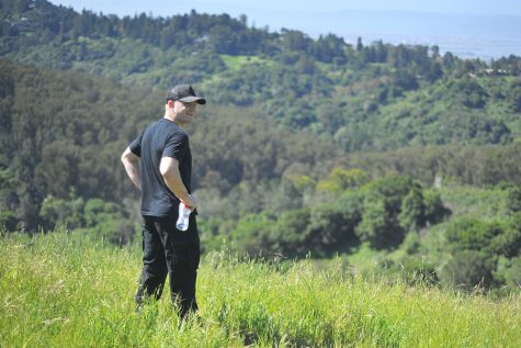 Criminal justice major Ben H. reacts to the view one mile into Inspiration Point in Tilden Regional Park in Berkeley on Sunday.