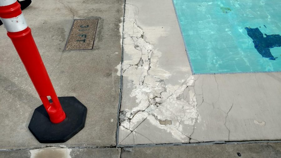 Cracks+in+the+swimming+Pool+surface+will+force+a+%242.5+million+restoration+effort+as+Hayward+Fault+activity+and+general+wear+have+caused+the+area+to+fall+out+of+ADA+compliance+and+be+considered+a+safety+hazard+for+potential+swimmers.