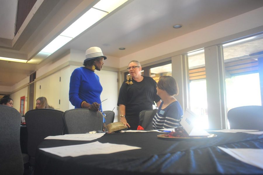 Professor Aminta Mickles (left), health and human services major Victoria Fairchild (middle) and LAVA Division Dean Lucille Beatty
speak during the Psychological Rehabilitation and Recovery Conference.