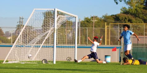 A Mendocino College defender fails to stop a goal from being scored by the Comets, as their goalie can only watch, on Friday, Oct. 29, 2021 in San Pablo (Photo/Joseph Porrello) 