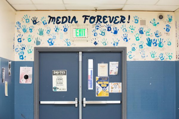 The hallway outside the Broadcast Journalism studio at Richmond High School on Thursday, Oct. 5, 2023, in Richmond, CA.