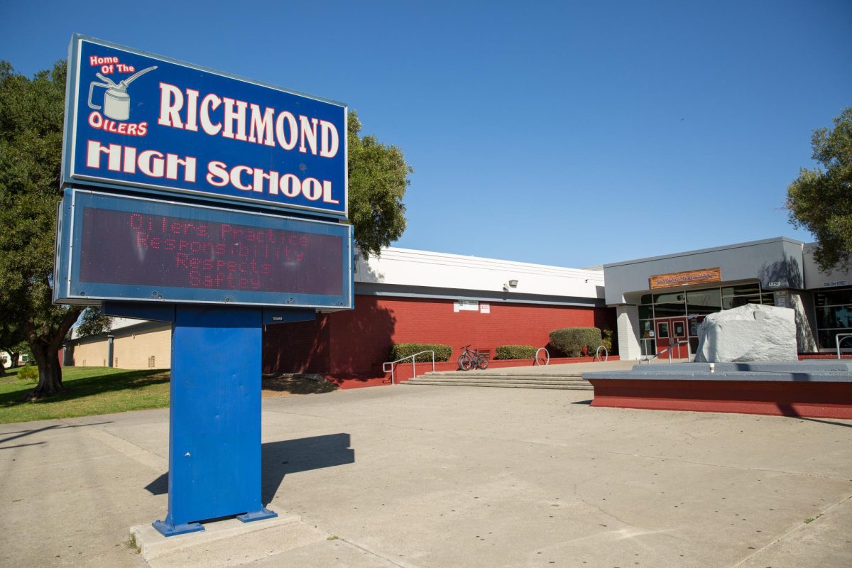 The outside of Richmond High School in Richmond, CA, Wednesday, Oct. 11, 2023.
