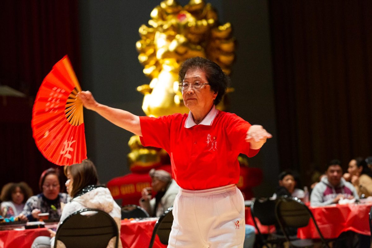 Hercules Senior Center dancers perform for attendees at a Chinese New Year Celebration hosted by the City of Richmonds Community Services Department, on Saturday, Feb. 10, 2024, at Richmond Memorial Auditorium in Richmond, Calif. 