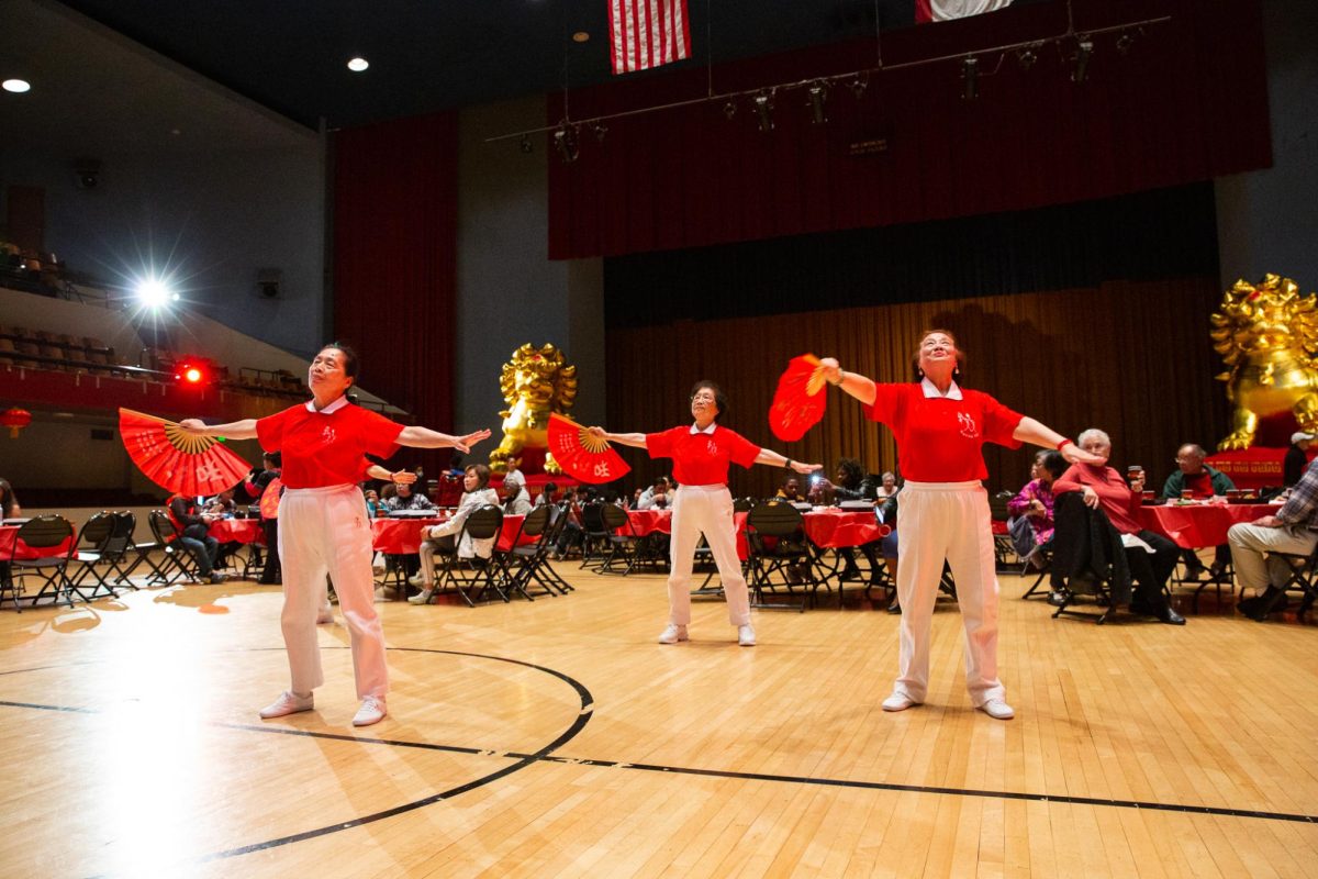 Hercules Senior Center dancers perform for attendees at a Chinese New Year Celebration hosted by the City of Richmonds Community Services Department, on Saturday, Feb. 10, 2024, at Richmond Memorial Auditorium in Richmond, Calif. 