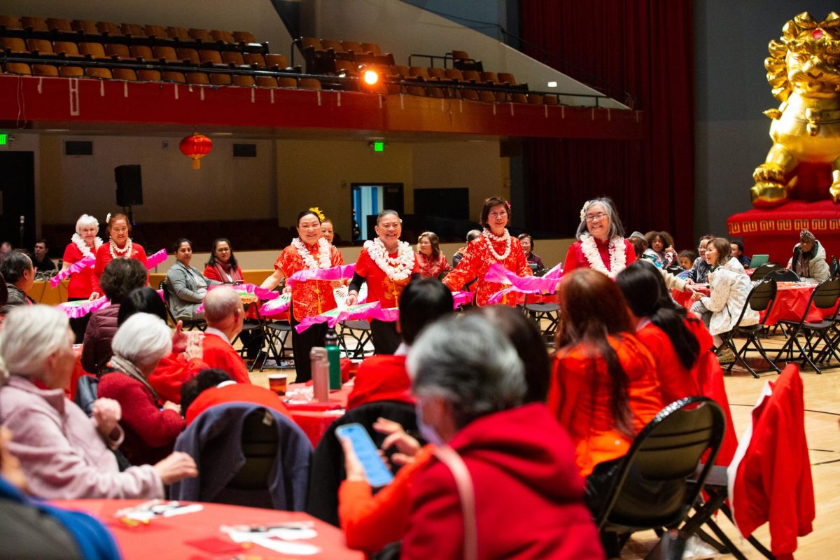 Richmond Annex Senior Center dancers perform for attendees at a Chinese New Year Celebration hosted by the City of Richmonds Community Services Department, on Saturday, Feb. 10, 2024, at Richmond Memorial Auditorium in Richmond, CA. 