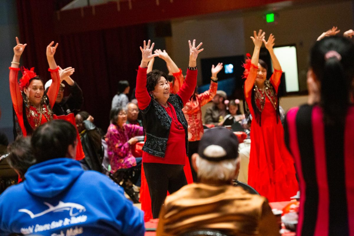 Berkeley Dancing Family lead the final dance at a Chinese New Year Celebration hosted by the City of Richmonds Community Services Department, on Saturday, Feb. 10, 2024, at Richmond Memorial Auditorium in Richmond, Calif. 