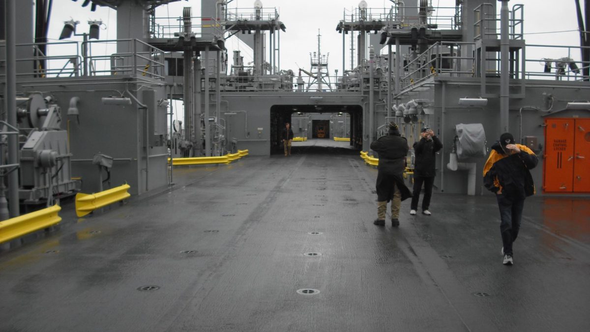 The main deck aboard the USNS Harvey Milk, docked at Pier 30/32 in San Francisco, CA, on Friday. March 29, 2024.