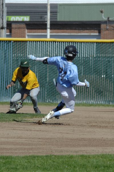 Contra Costa Comet player, Dwayne White Jr. shows his agility as he approaches second base during the Contra Costa College vs. Napa Valley College baseball game, at Contra Costa College in San Pablo, CA, on Saturday, March 16, 2024. 