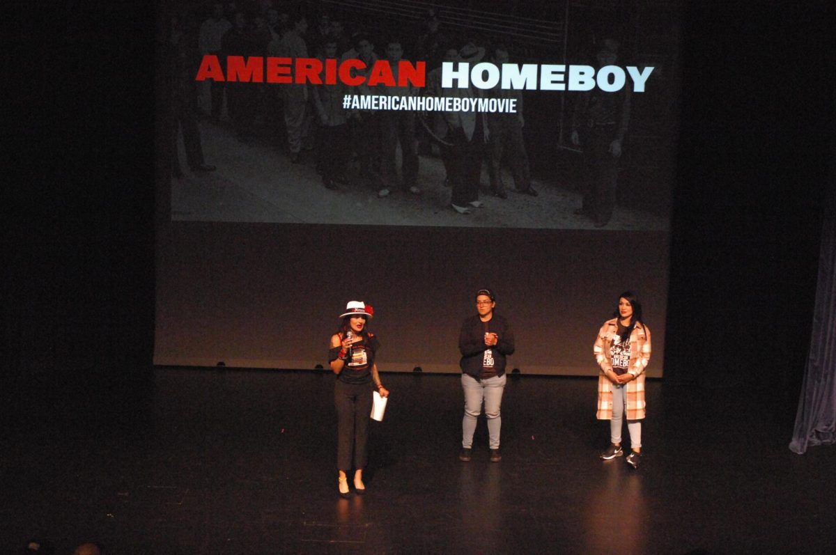 Host Lorena Gonzalez welcomed the crowd during the American Homeboy event in the Knox Performing Arts Center at Contra Costa College in San Pablo, CA, on Friday, April 12, 2024.
