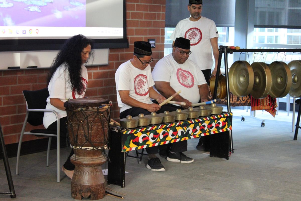 Manilatown playing the Kulintangan in the Fireside hall at Contra Costa College, San Pablo, Calif. on Oct. 30, 2024