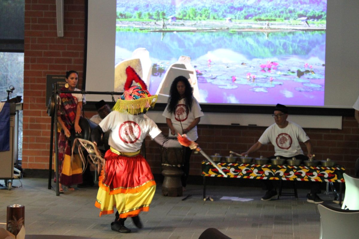 Manilatown performer doing the Sagayan Dance in the Fireside hall at Contra Costa College, San Pablo, Calif. on Oct. 30, 2024