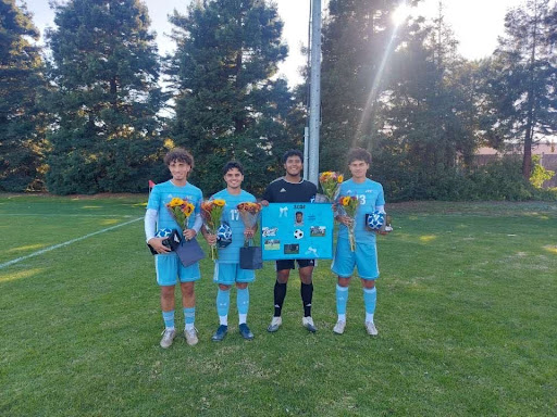 Contra Costa College Men’s soccer team Sophmores (Victor Diaz, Rhett Kofford, Emilio Cerritos and Gabriel Hernandez.) home game on Friday, Nov. 8, 2024 in San Pablo, CA.