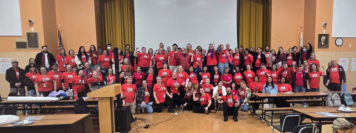 Members of United Teachers of Richmond wear red to showcase their support of the union. Jan 29. 